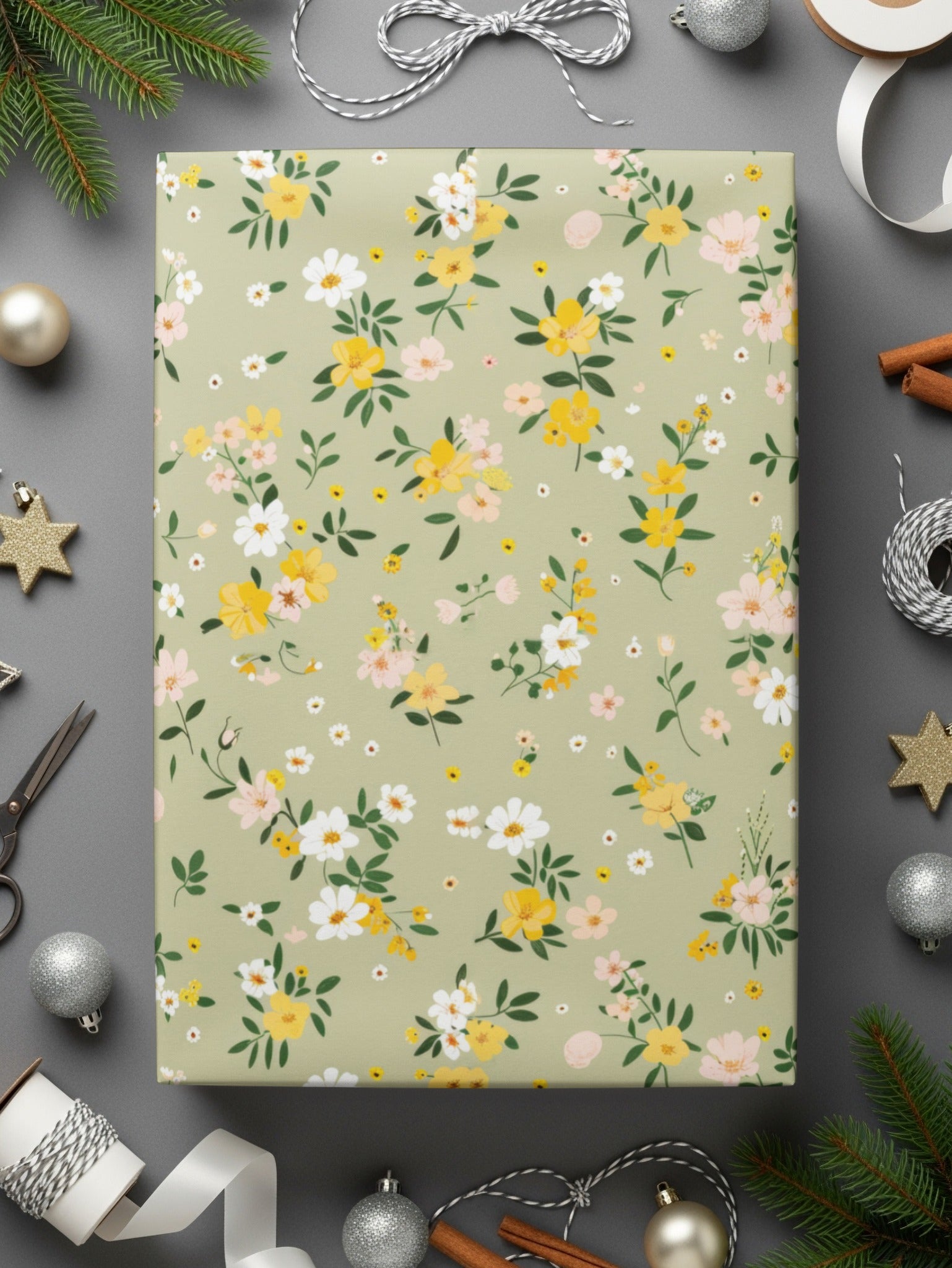Elegant Floral Pattern Decorative Wrapping Paper