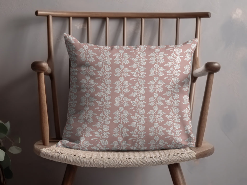 Floral Patterned Cushion with Elegant Leaf Design Pillow