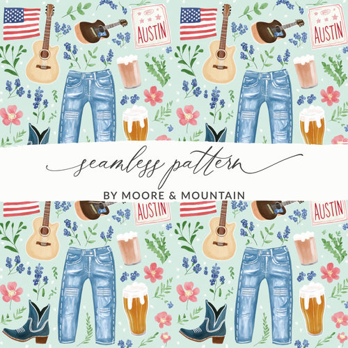 Austin Themed Seamless Pattern by Moore & Mountain