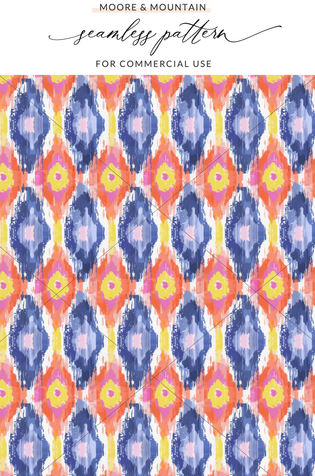 Colorful Ikat Seamless Pattern for Commercial Use