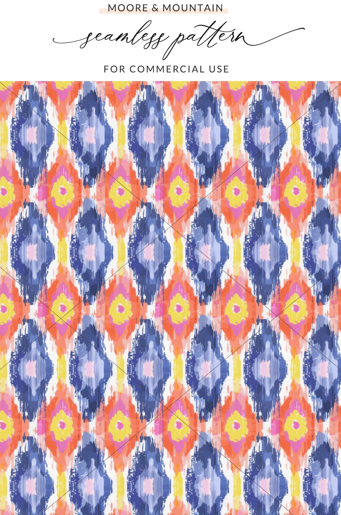 Colorful Ikat Seamless Pattern for Commercial Use