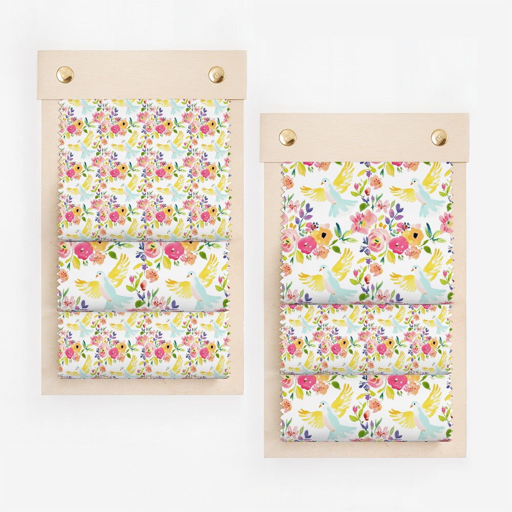 Colorful Floral and Bird Pattern Decorative Fabric Product