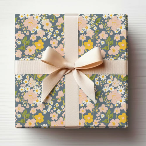 Floral Gift Box with Ribbon for Elegant Present Wrapping
