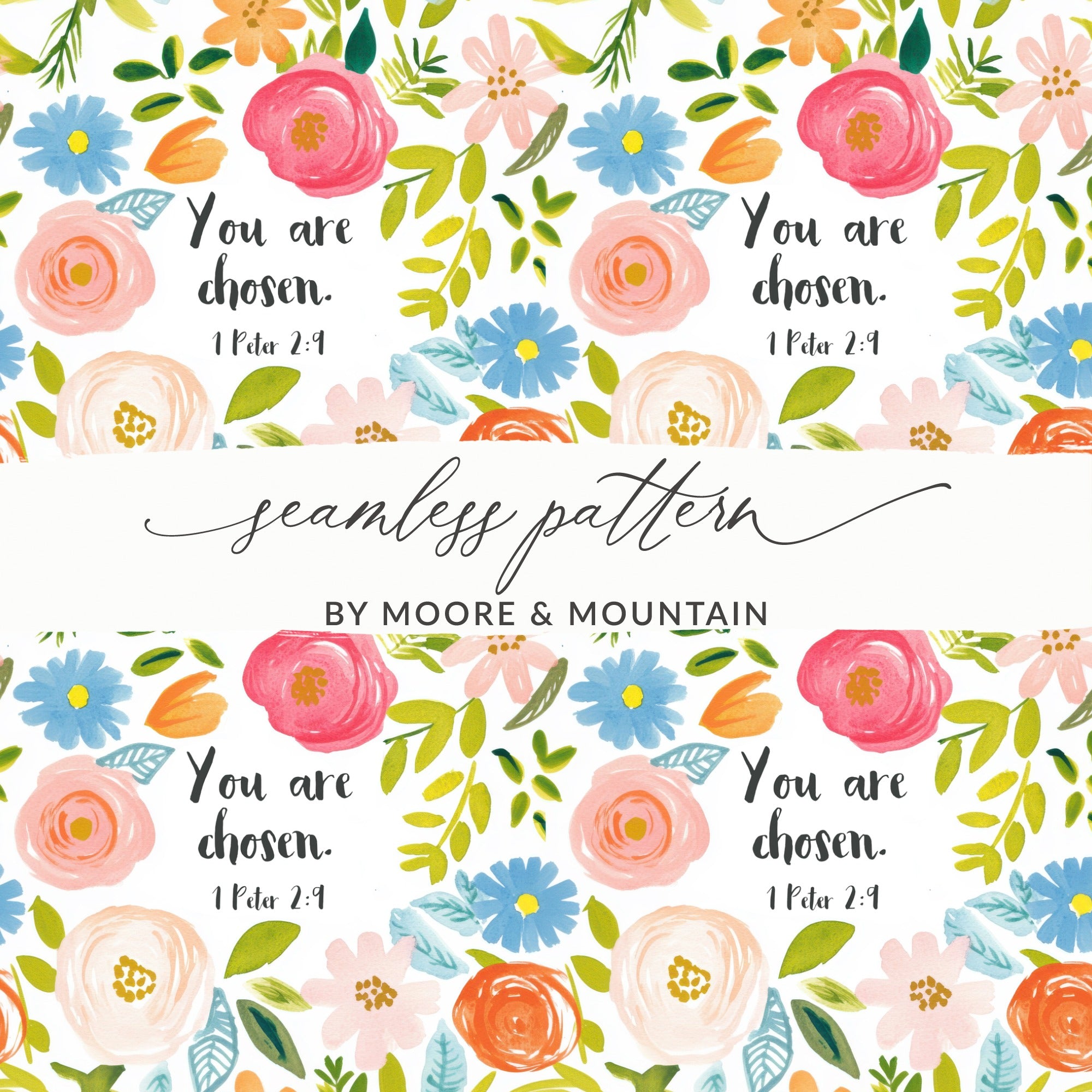 You are chosen 1 Peter 2:9 seamless pattern design