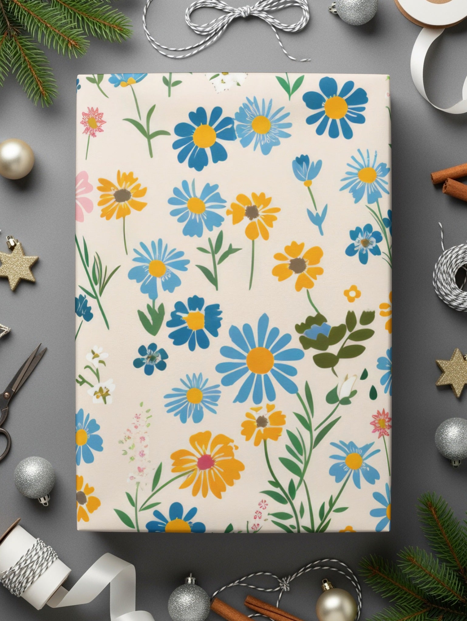 Colorful Floral Pattern Wrapping Paper for Festive Gifts