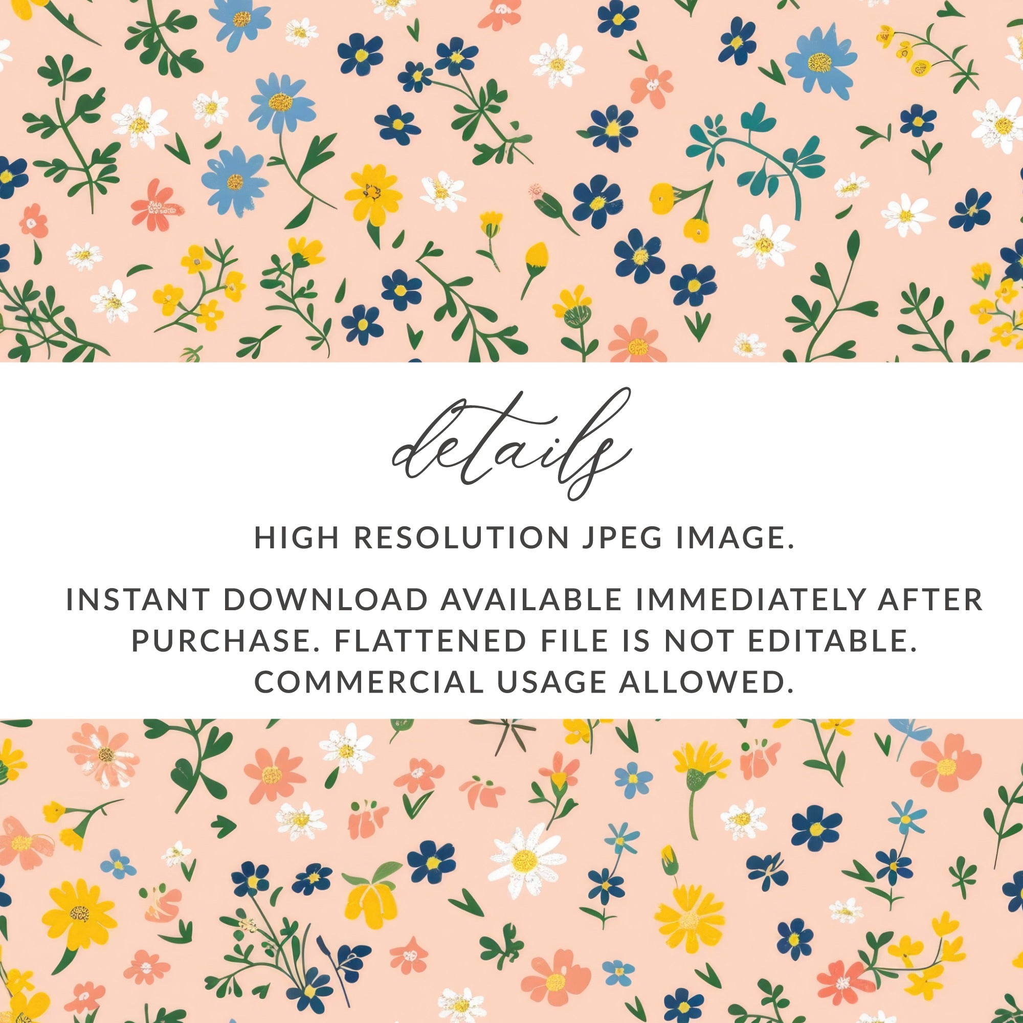 High Resolution Colorful Floral Pattern Digital Print