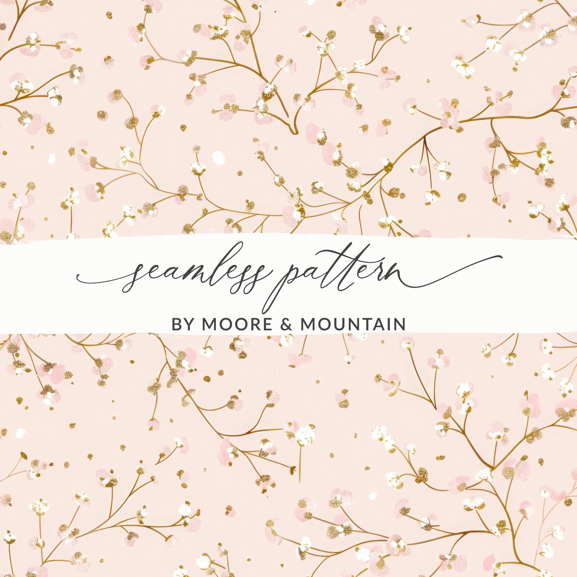 Pink Floral Seamless Pattern by Moore & Mountain Pattern