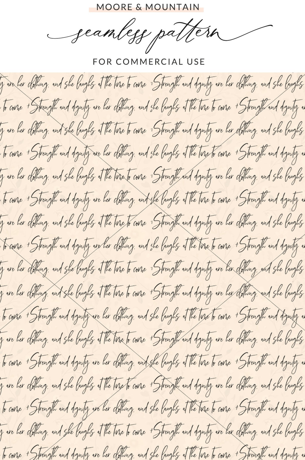 Strength and Dignity Seamless Pattern for Commercial Use