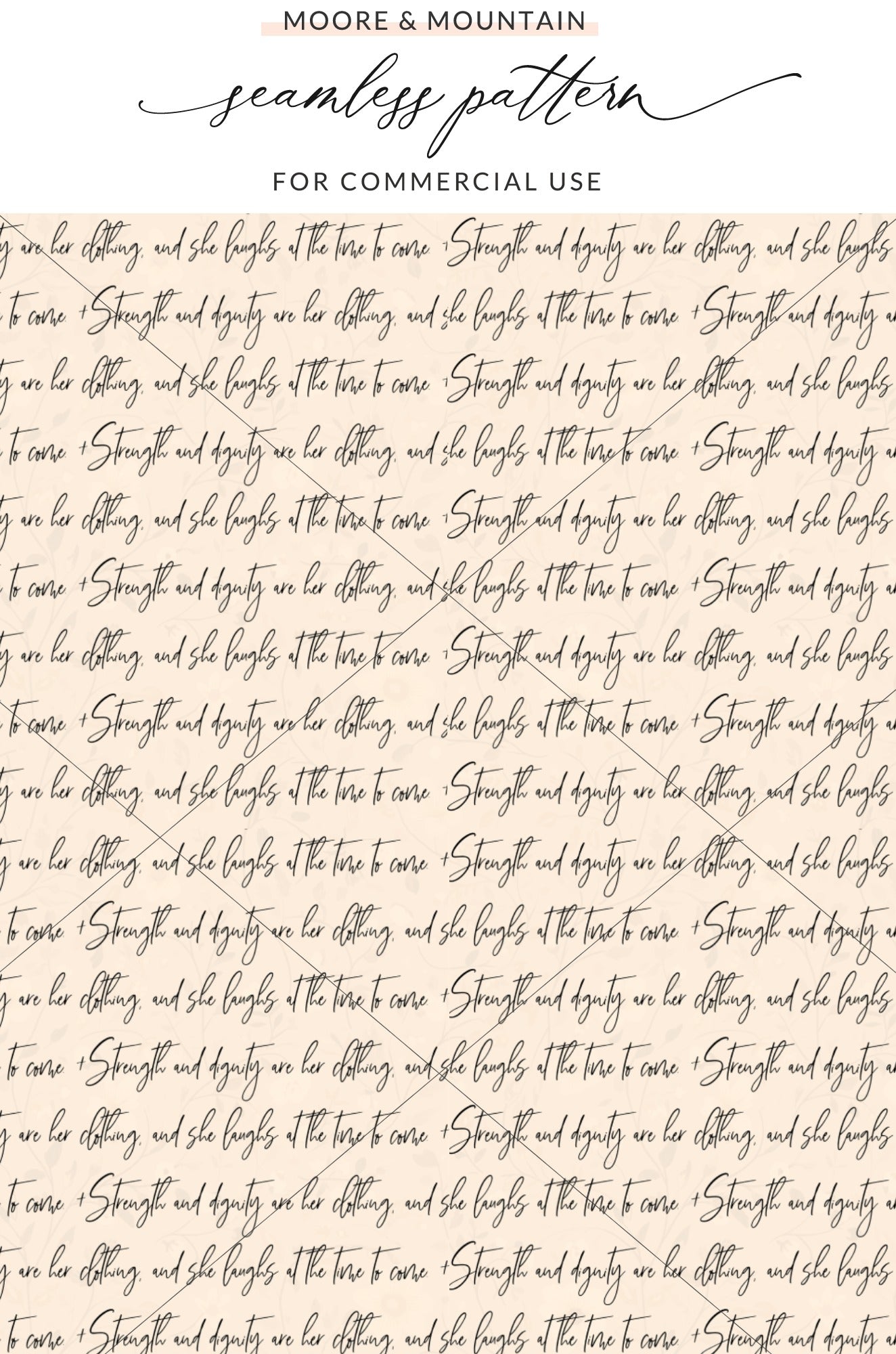 Strength and Dignity Seamless Pattern for Commercial Use