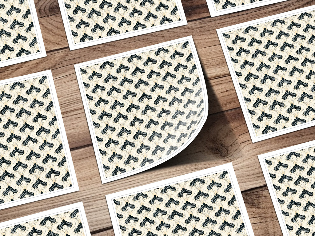 Elegant Black and White Patterned Sticker Sheet Product