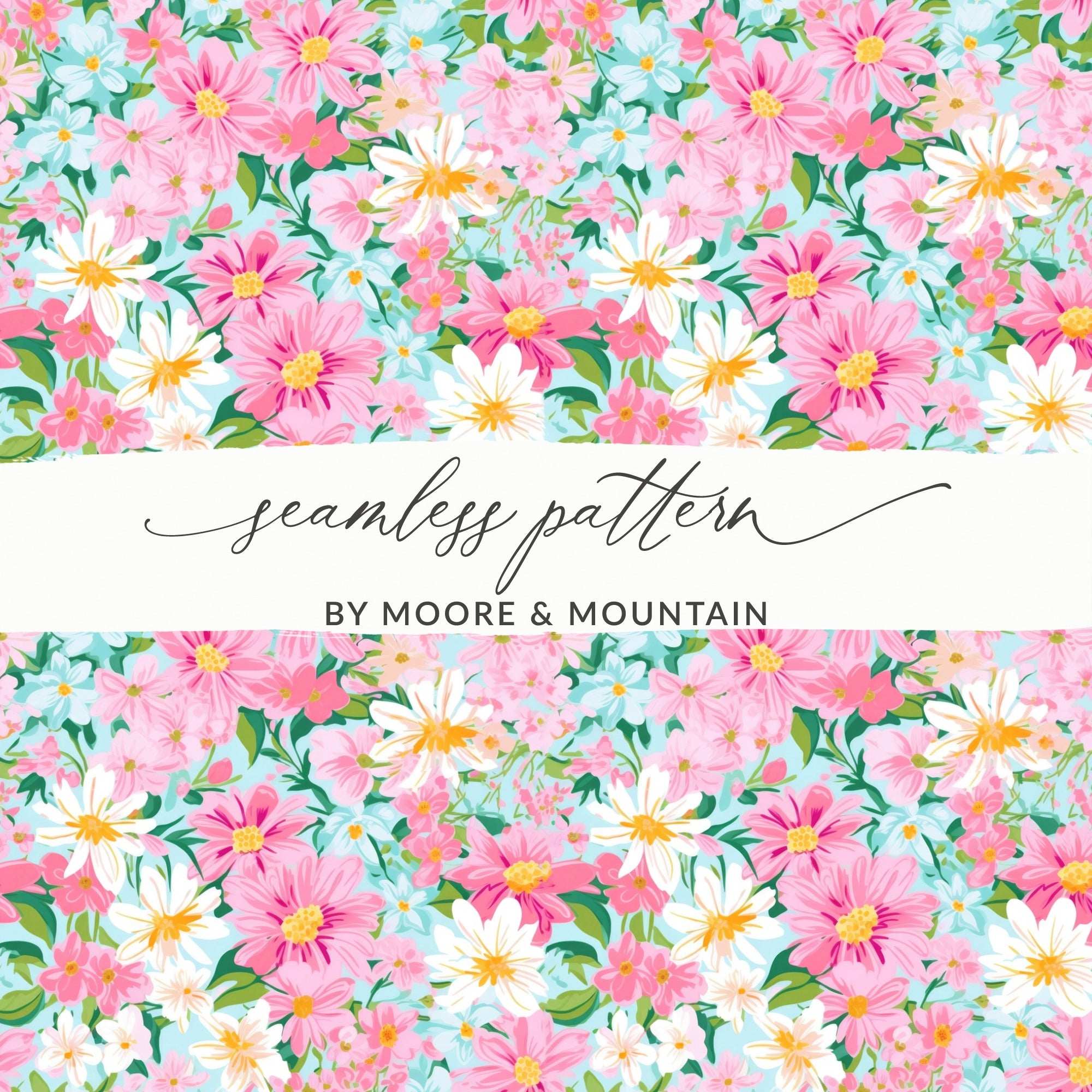 Colorful Floral Seamless Pattern by Moore & Mountain