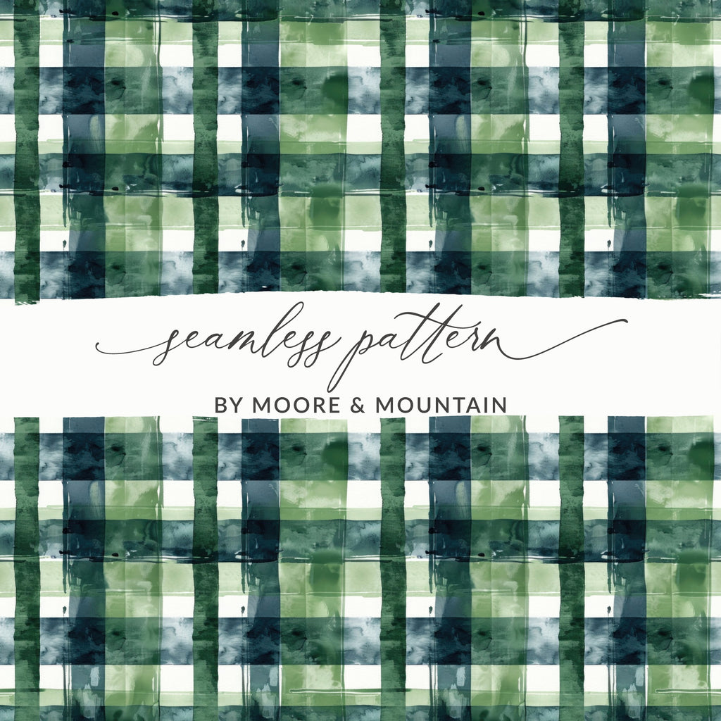Green and Blue Plaid Seamless Pattern for Various Uses
