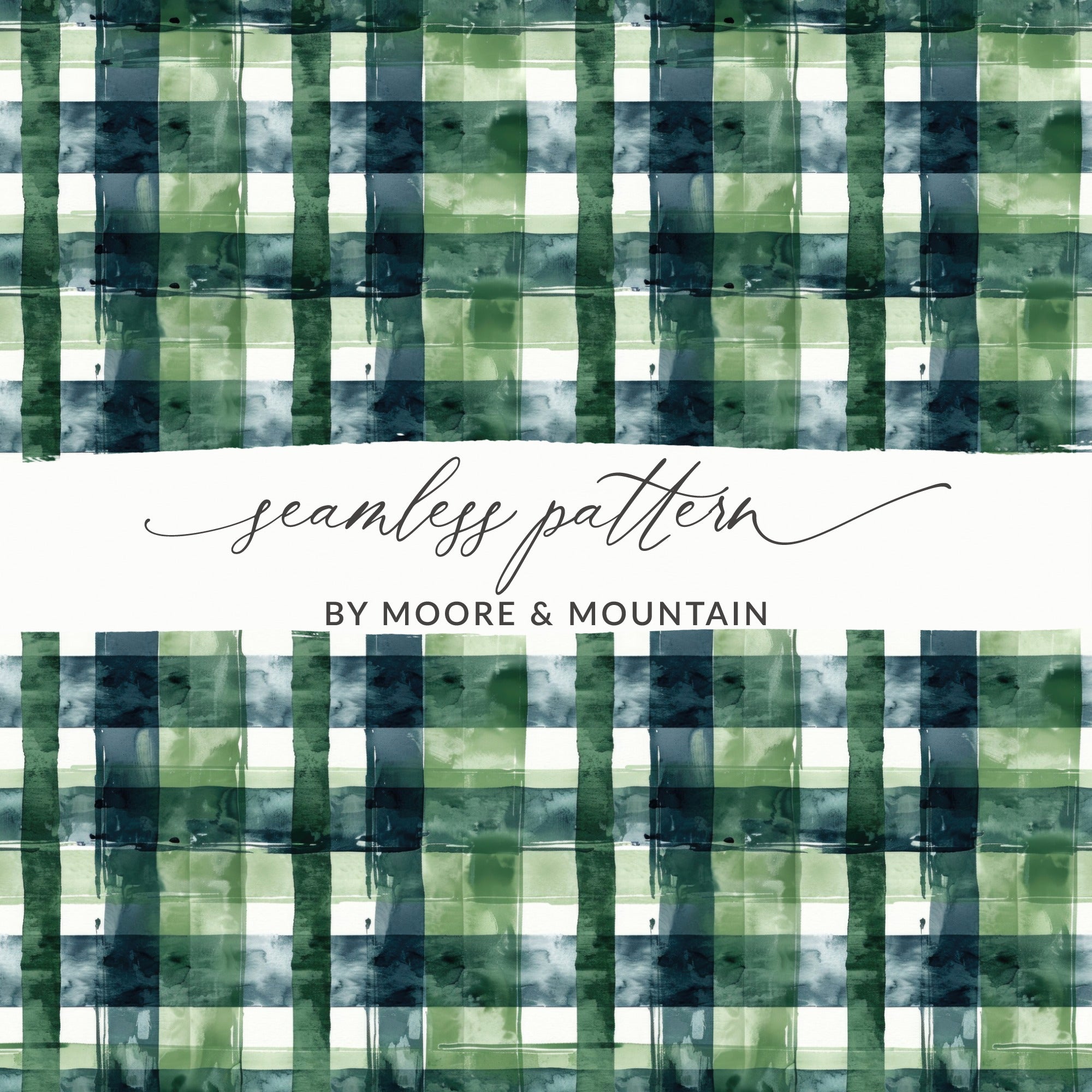 Green and Blue Plaid Seamless Pattern for Various Uses