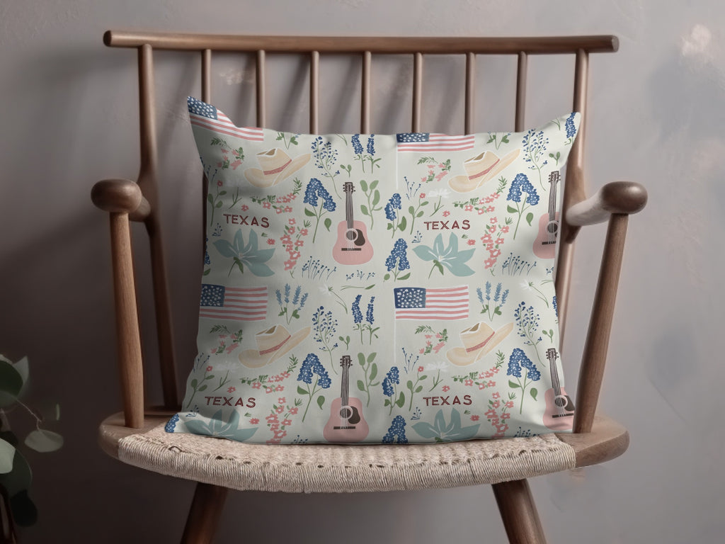 Texas Themed Decorative Pillow for Home Decor