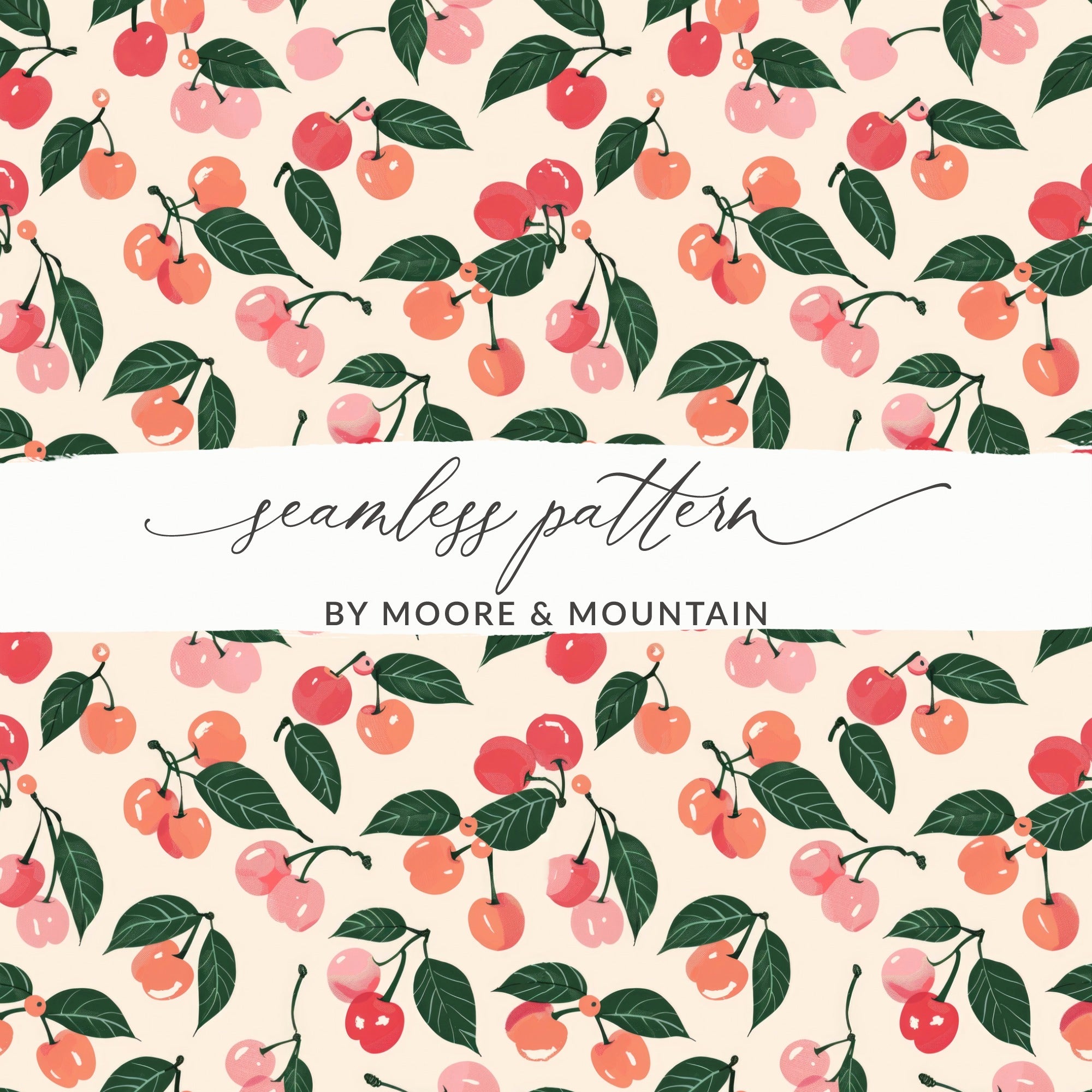 Cherry Seamless Pattern by Moore & Mountain Design