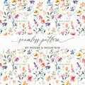 Colorful Botanical Seamless Pattern Floral Illustration