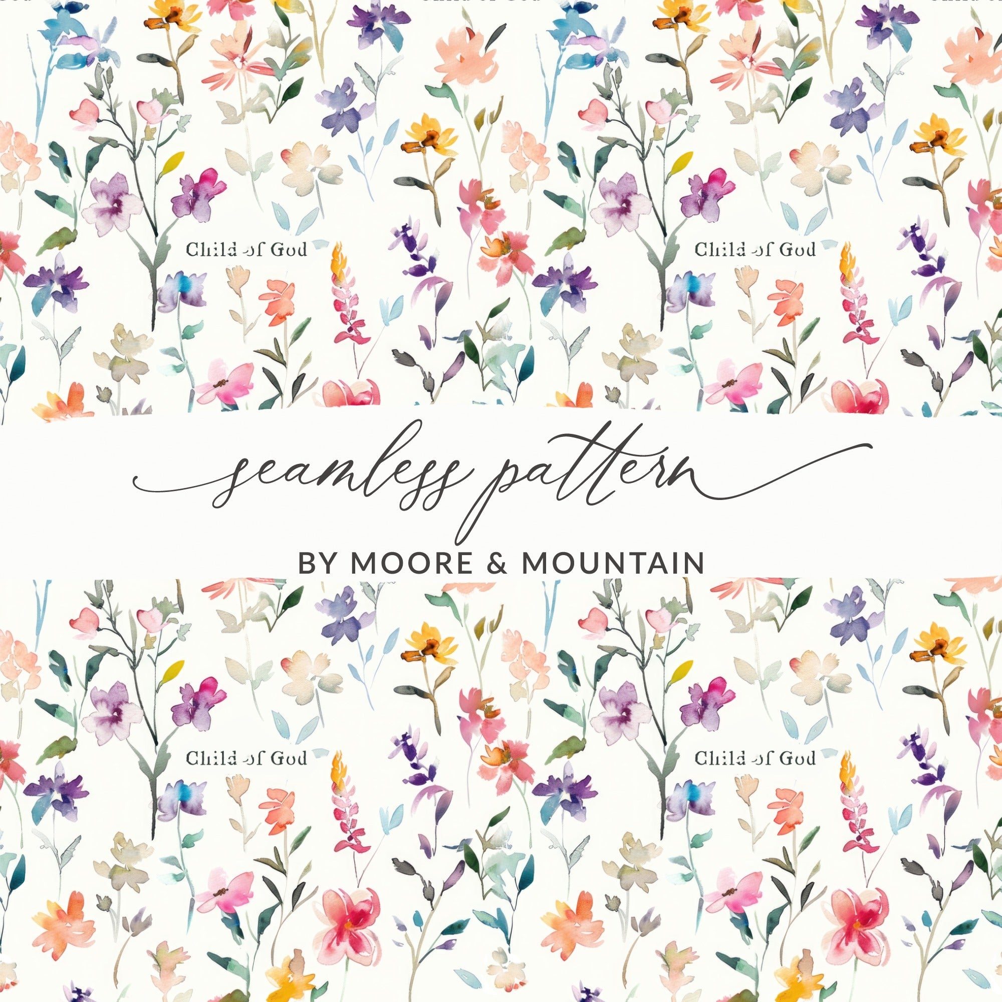 Colorful Botanical Seamless Pattern Floral Illustration