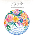 Watercolor floral arrangement in a textured white bowl, "Clip Art" and "BY MOORE & MOUNTAIN".