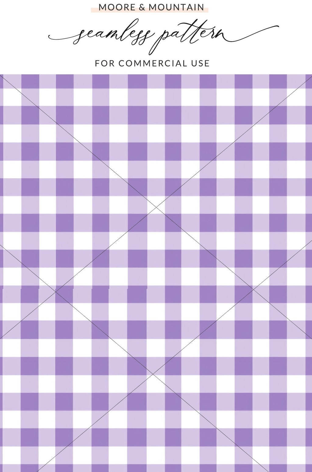 Purple Gingham Check Seamless Pattern for Commercial Use