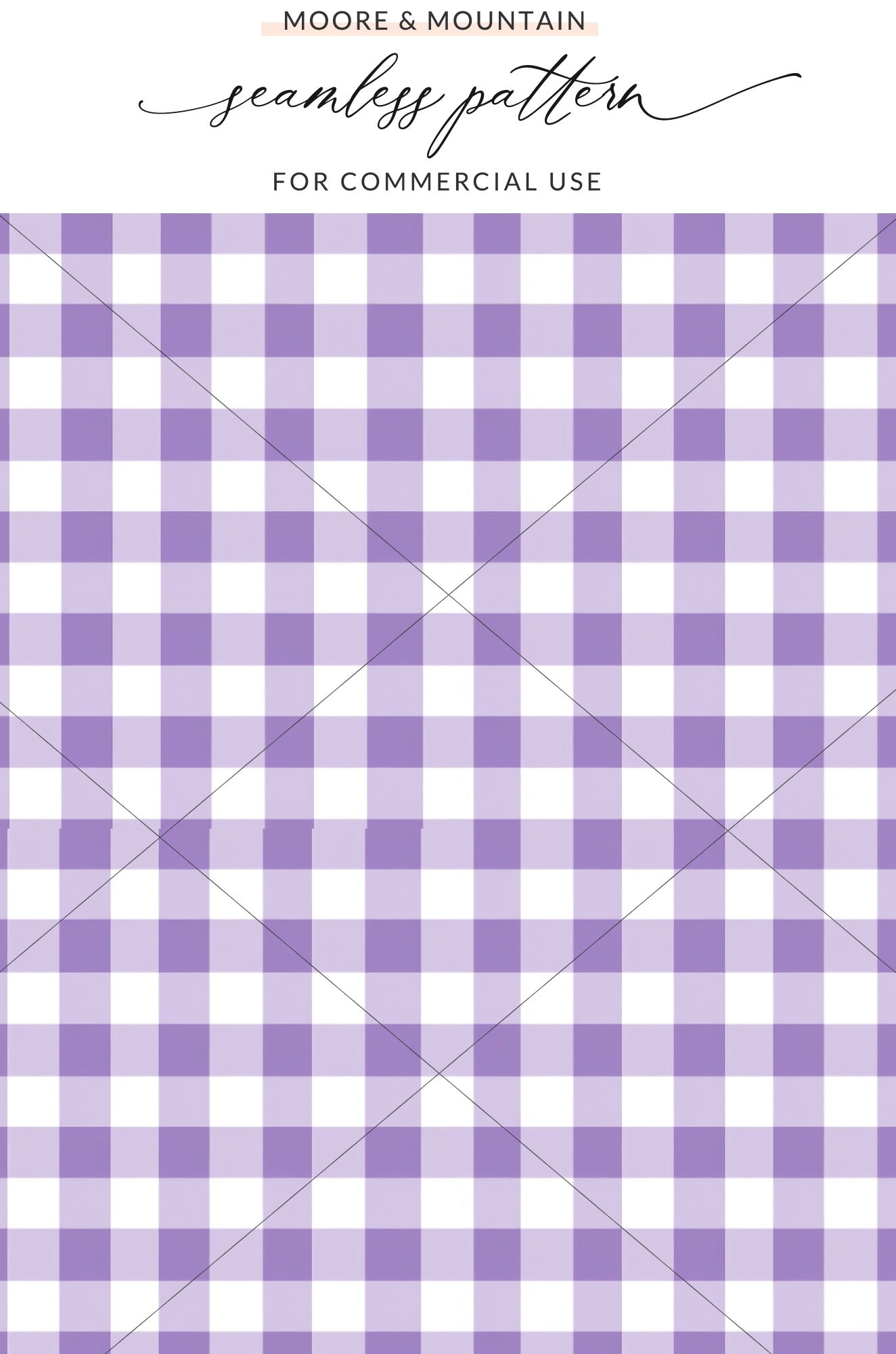 Purple Gingham Check Seamless Pattern for Commercial Use