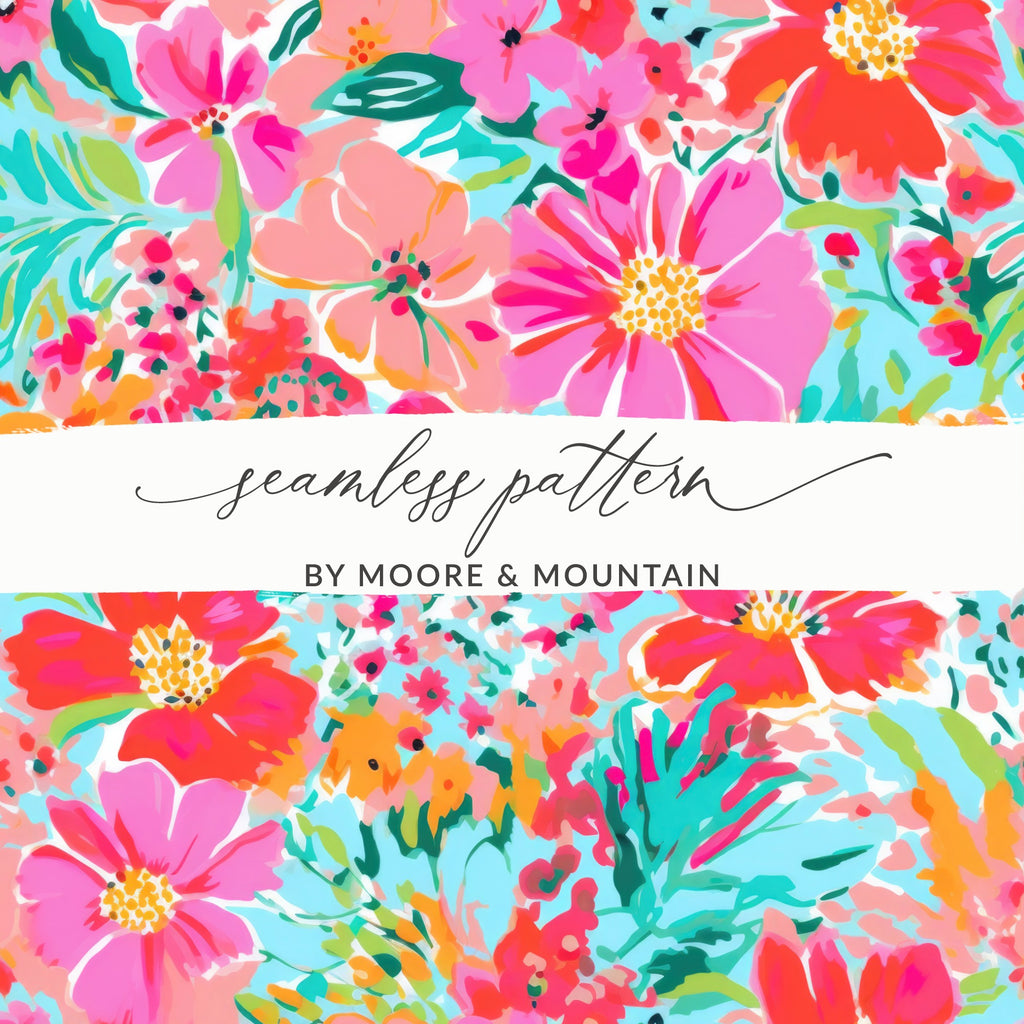 Vibrant Colorful Floral Seamless Pattern by Moore & Mountain