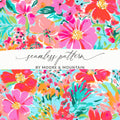 Vibrant Colorful Floral Seamless Pattern by Moore & Mountain