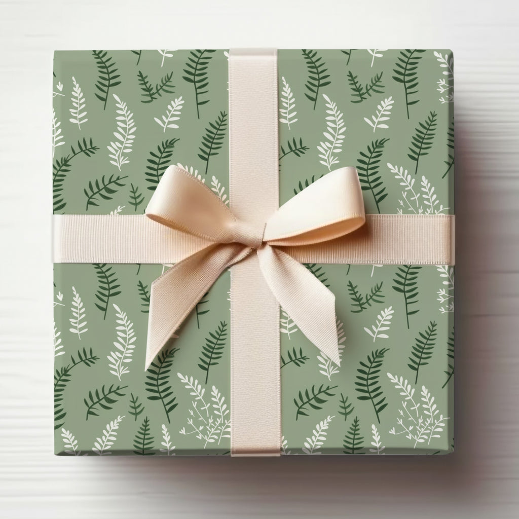 Elegant Green Gift Box with Cream Ribbon for Sale