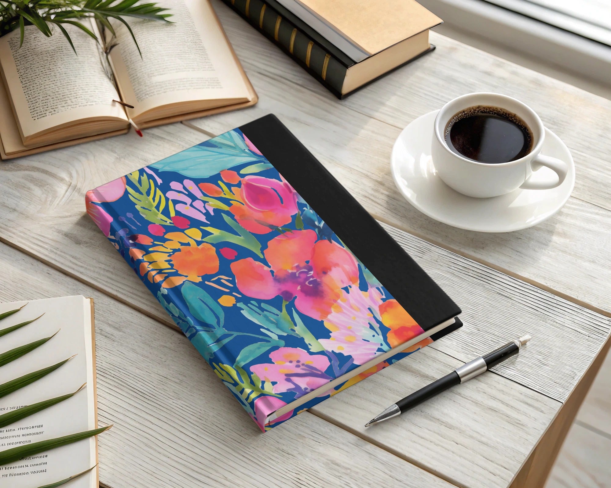 Vibrant Floral Hardcover Notebook for Creative Writing