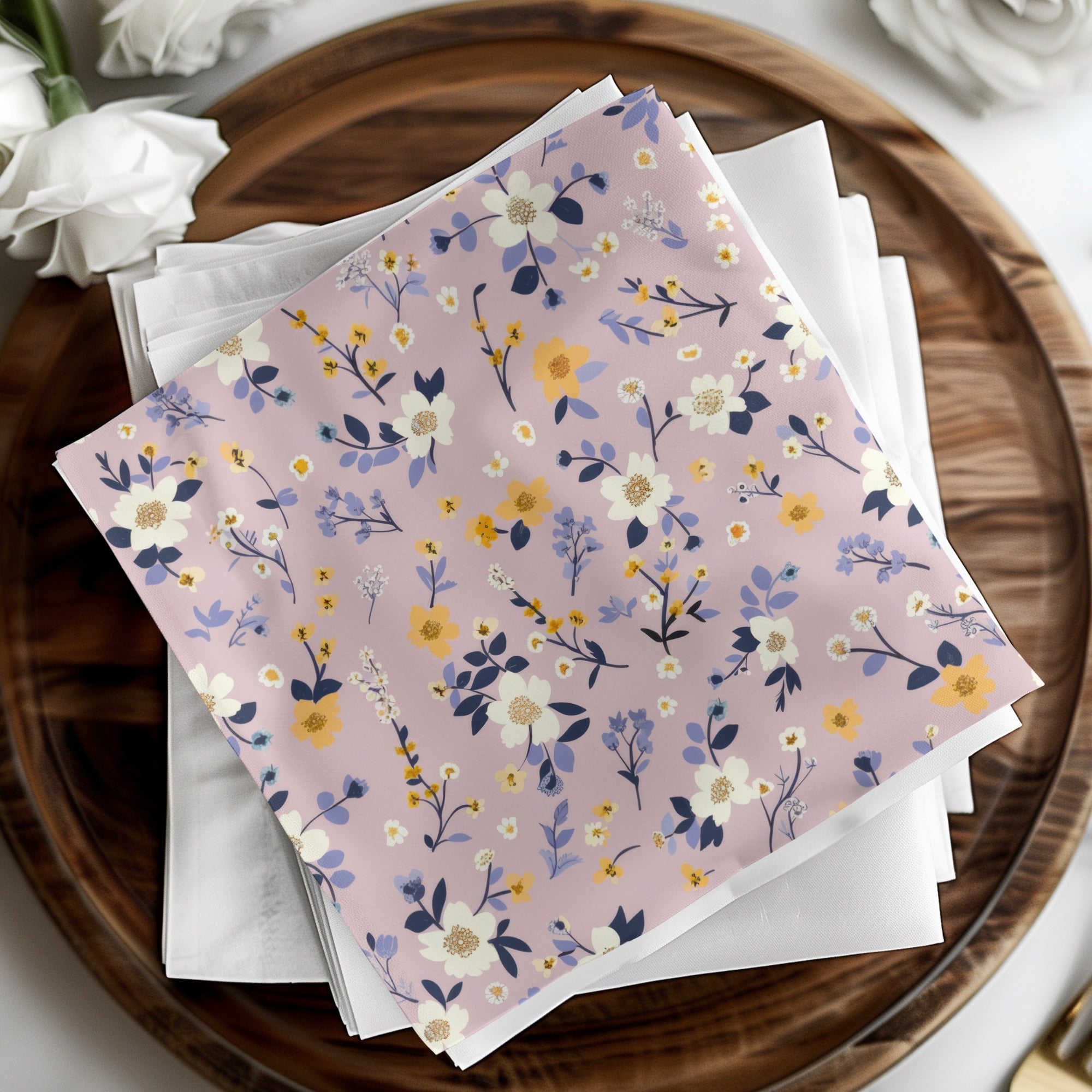 Floral Patterned Decorative Square Paper product