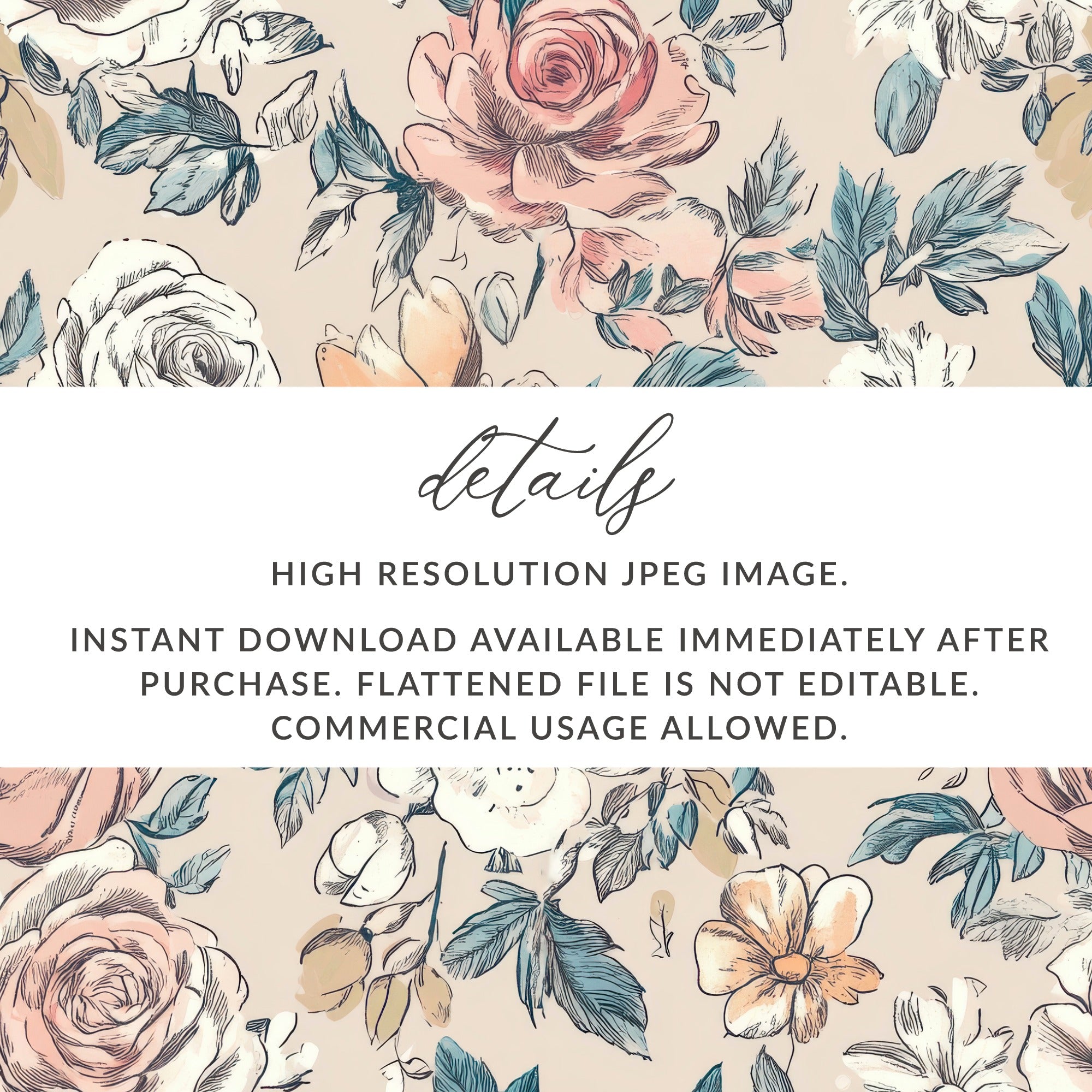 High Resolution JPEG Instant Download Floral Image