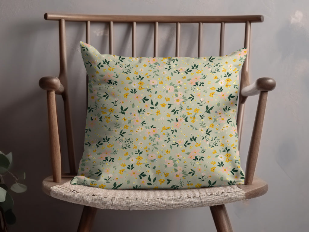 Floral Print Decorative Throw Pillow for Home Decor