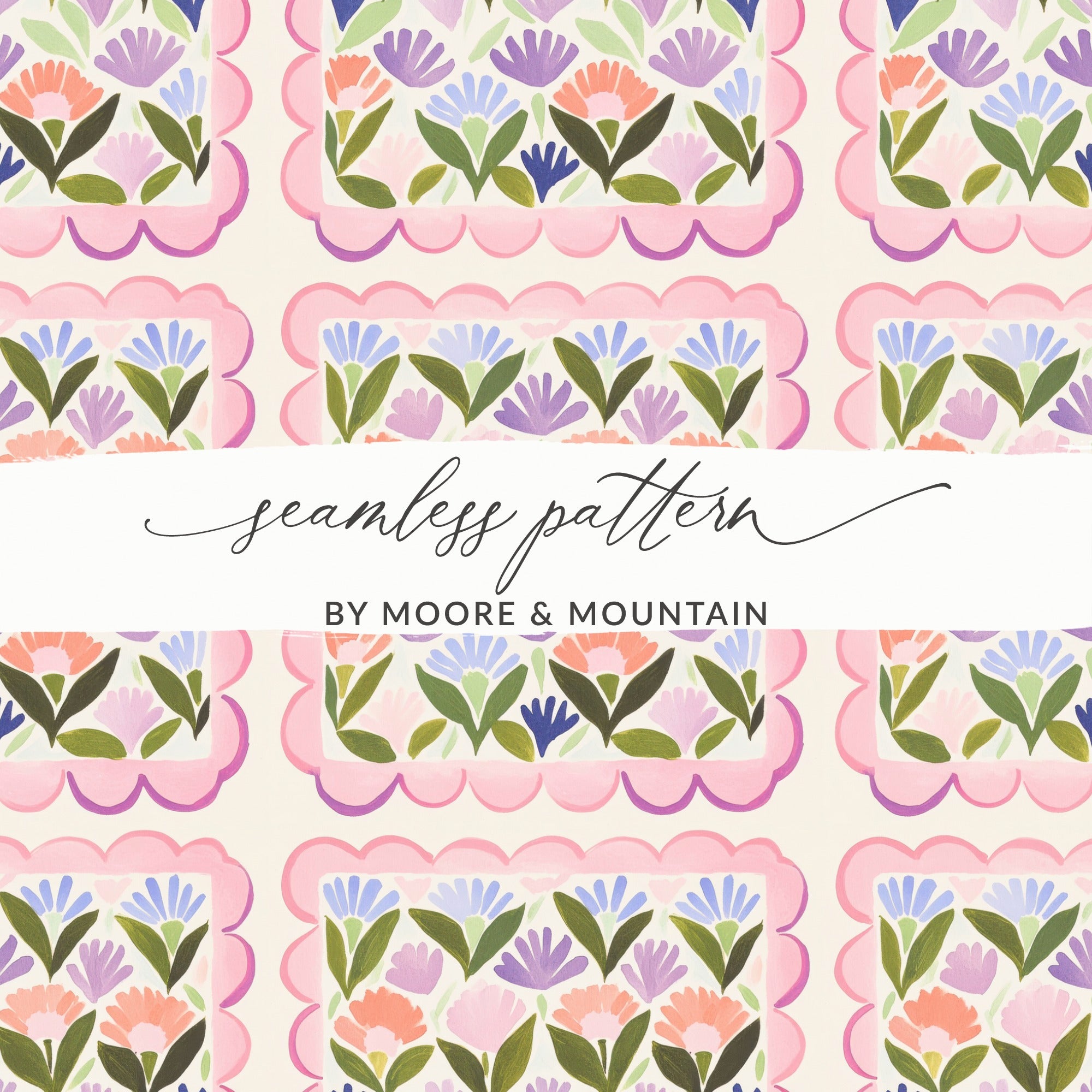 Seamless Floral Illustrated Pattern by Moore & Mountain