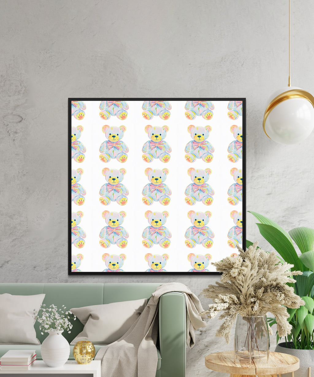 Watercolor Teddy Bear Nursery Decor Kids Room Art product type