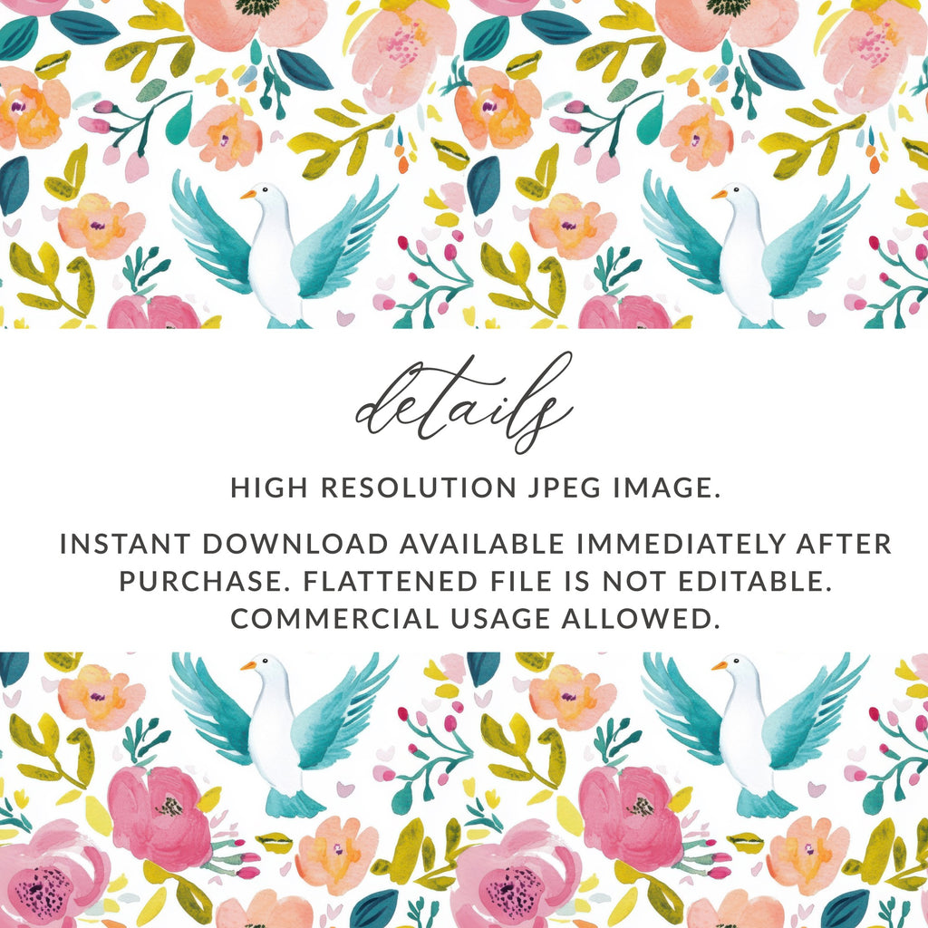 Beautiful High Resolution Floral and Bird Pattern Design