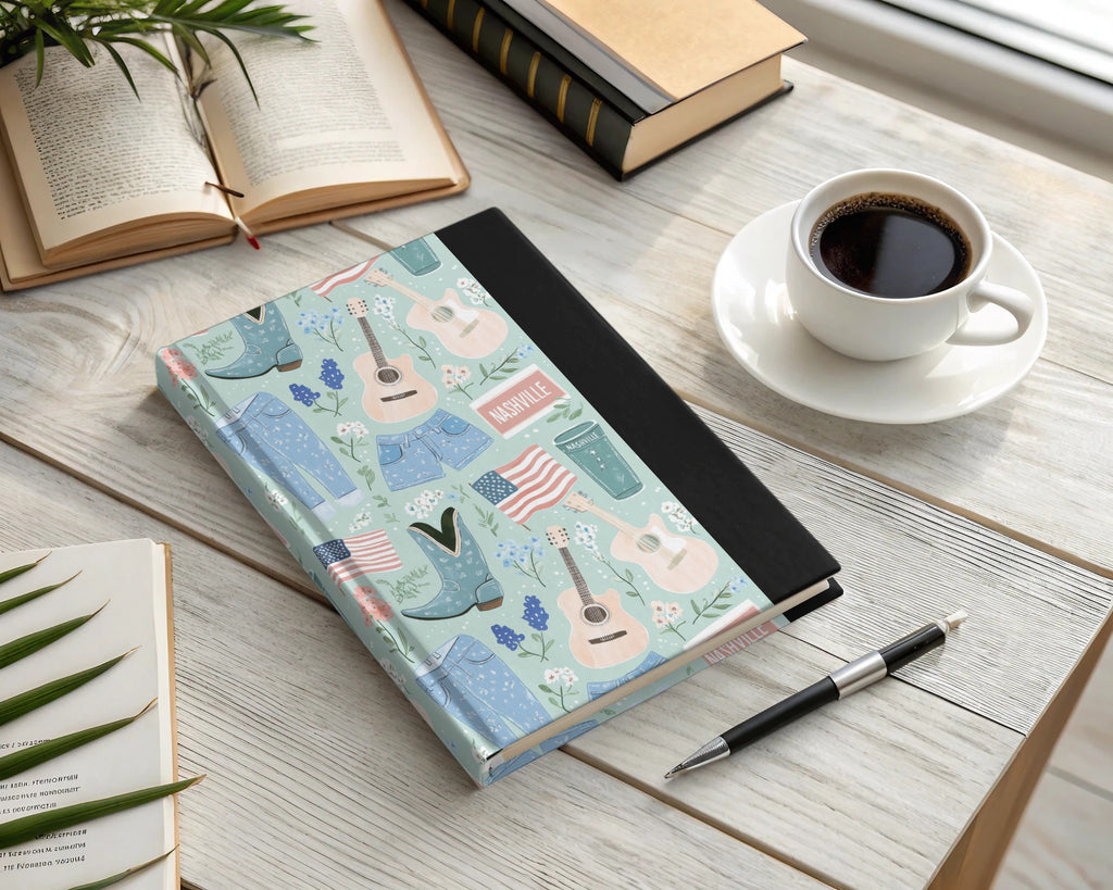 Nashville Themed Illustrated Hardcover Journal Notebook