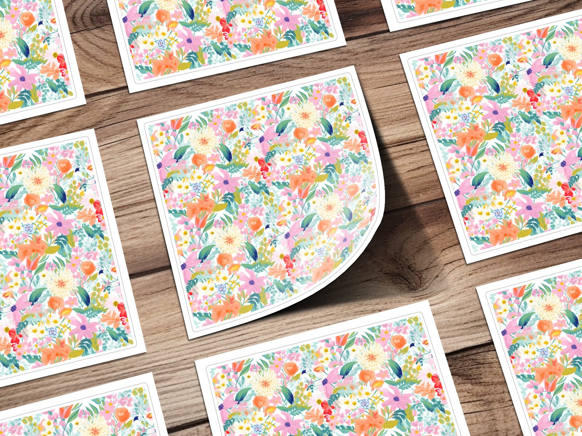 Colorful Floral Print with Vibrant Flowers Sticker Sheet