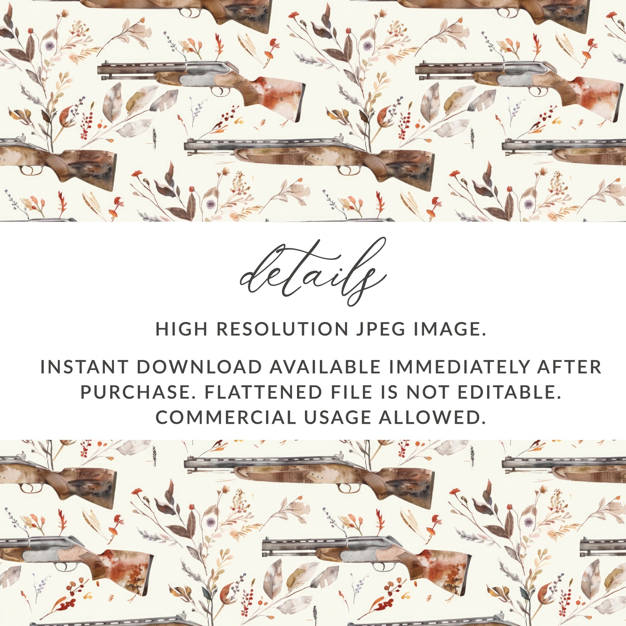 Hunting Rifle and Floral High Resolution JPEG Image