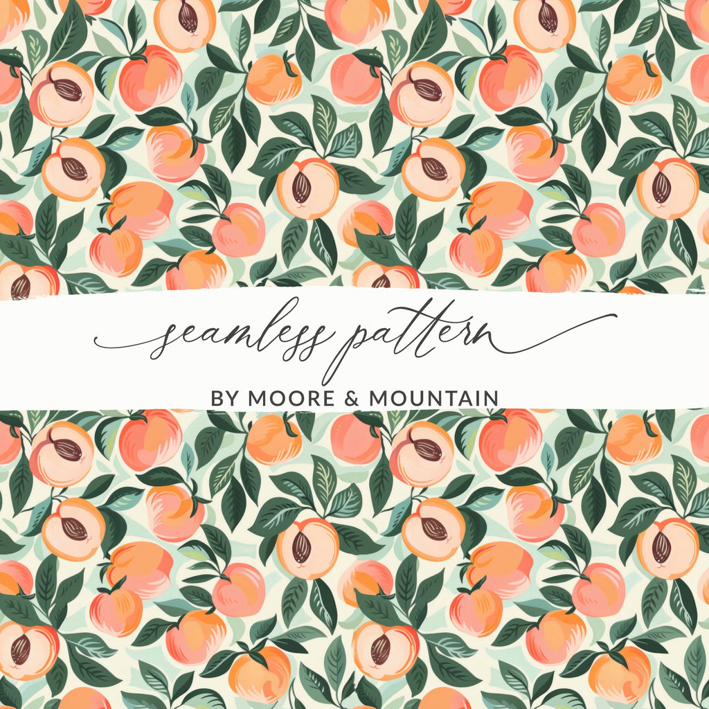 Peachy Floral Seamless Pattern by Moore & Mountain