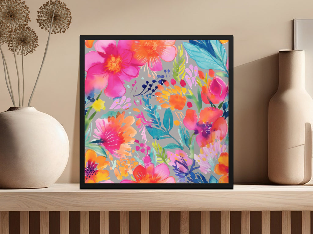 Colorful Abstract Floral Art Print Wall Décor