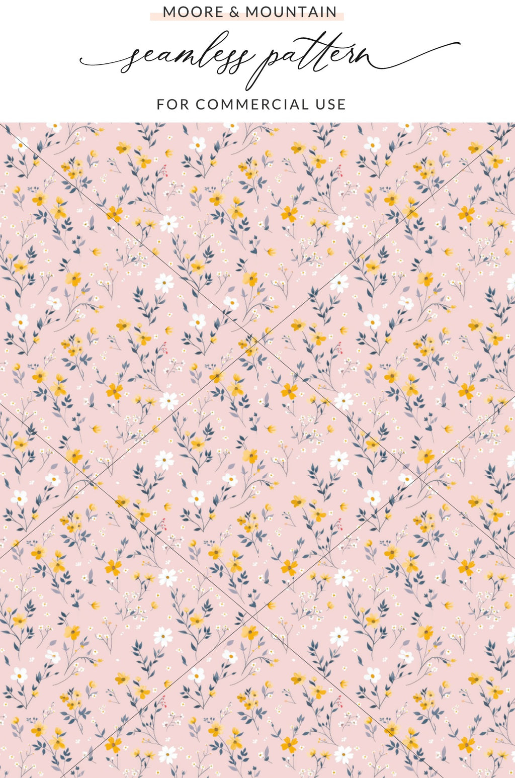 Pink Floral Seamless Pattern for Commercial Use
