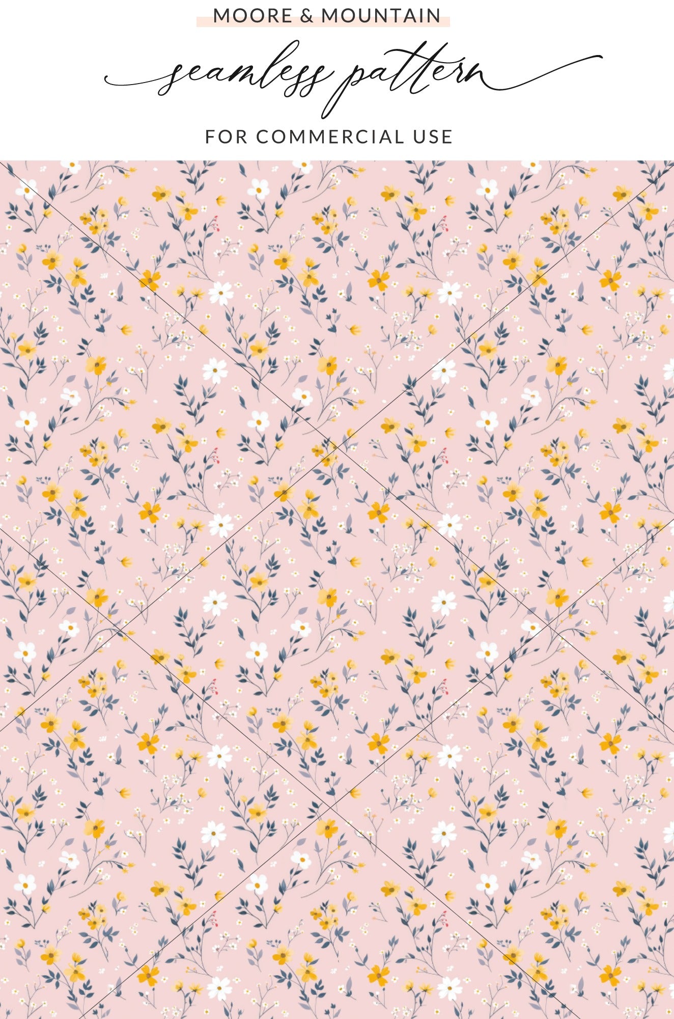 Pink Floral Seamless Pattern for Commercial Use