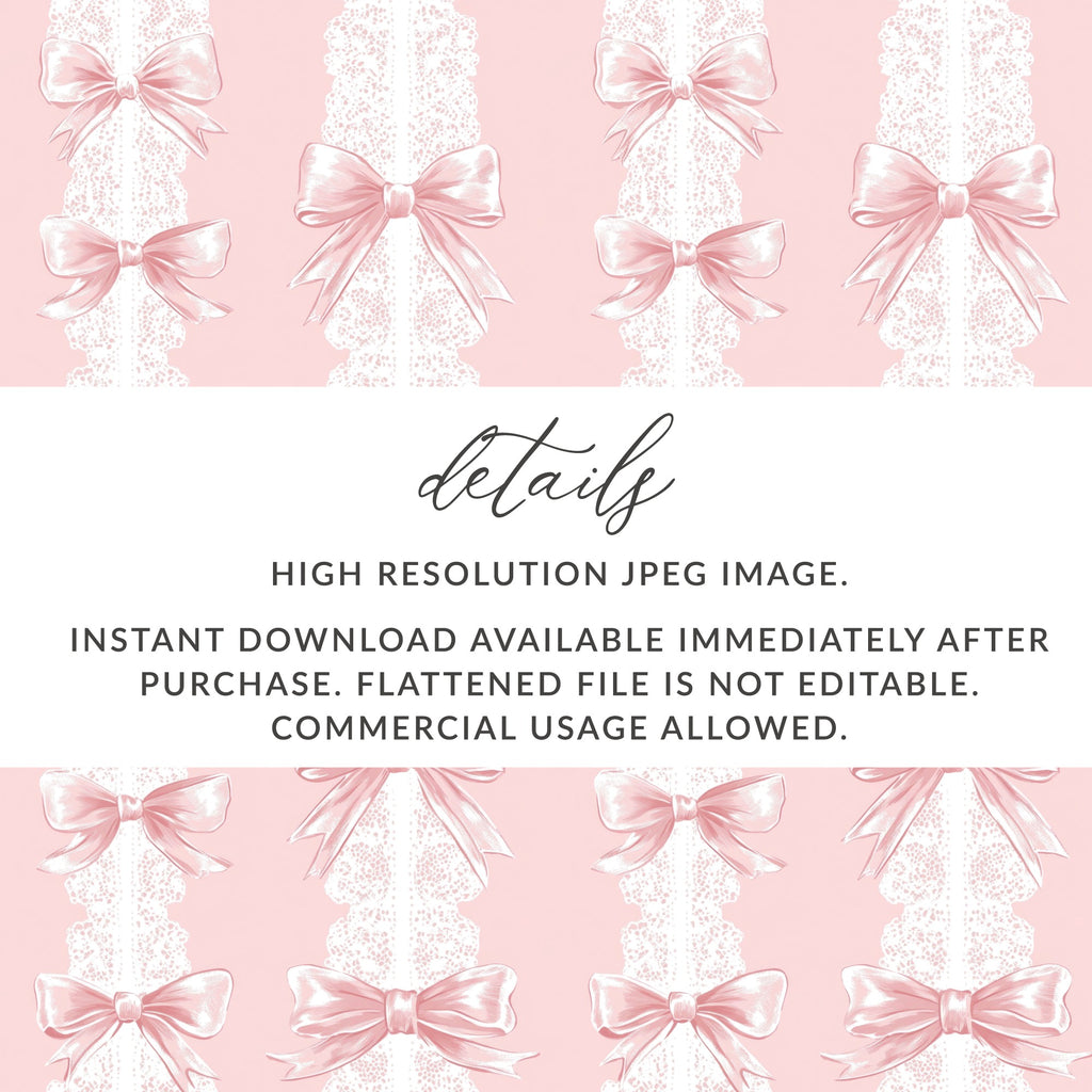 Pink Bow and Lace Pattern High Resolution JPEG Image