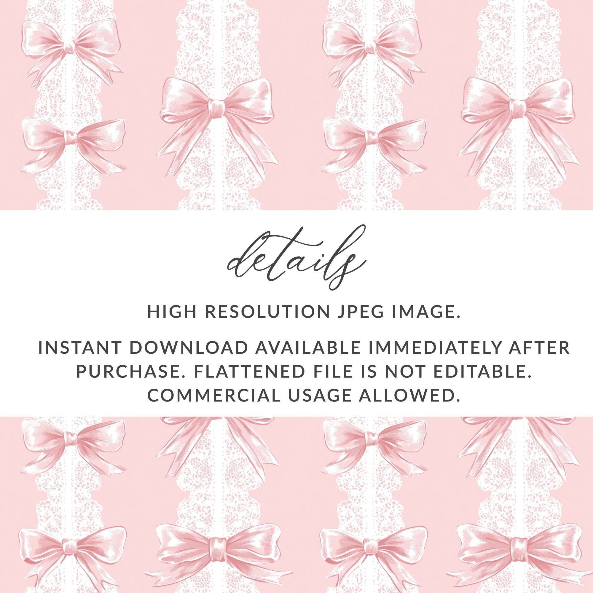 Pink Bow and Lace Pattern High Resolution JPEG Image