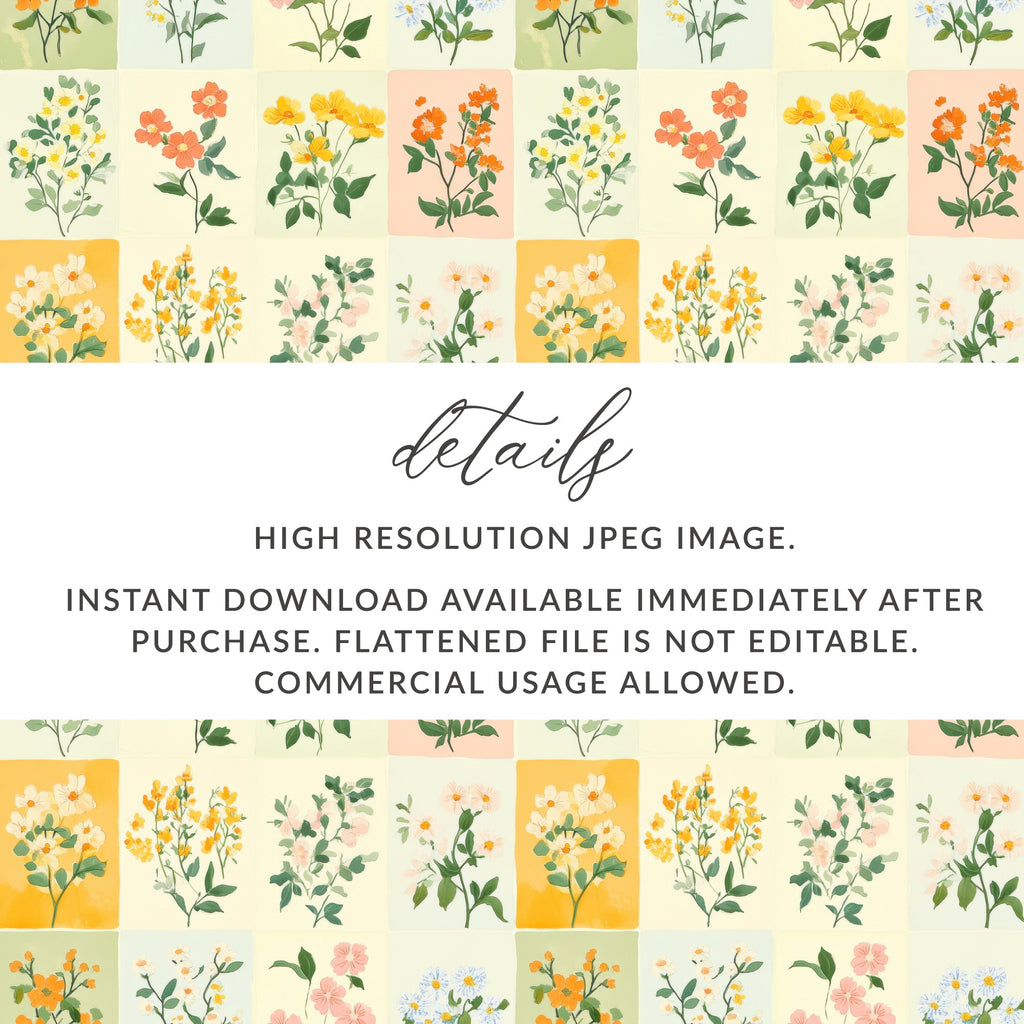 Floral High Resolution JPEG Image Instant Download