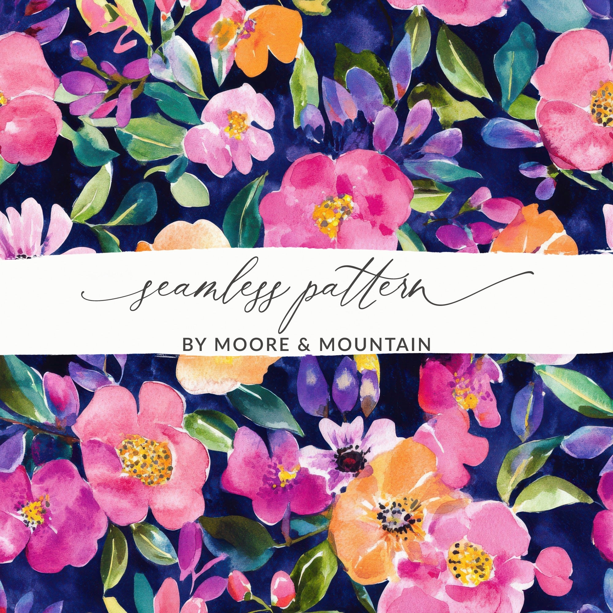 Vibrant Floral Seamless Pattern by Moore & Mountain Design