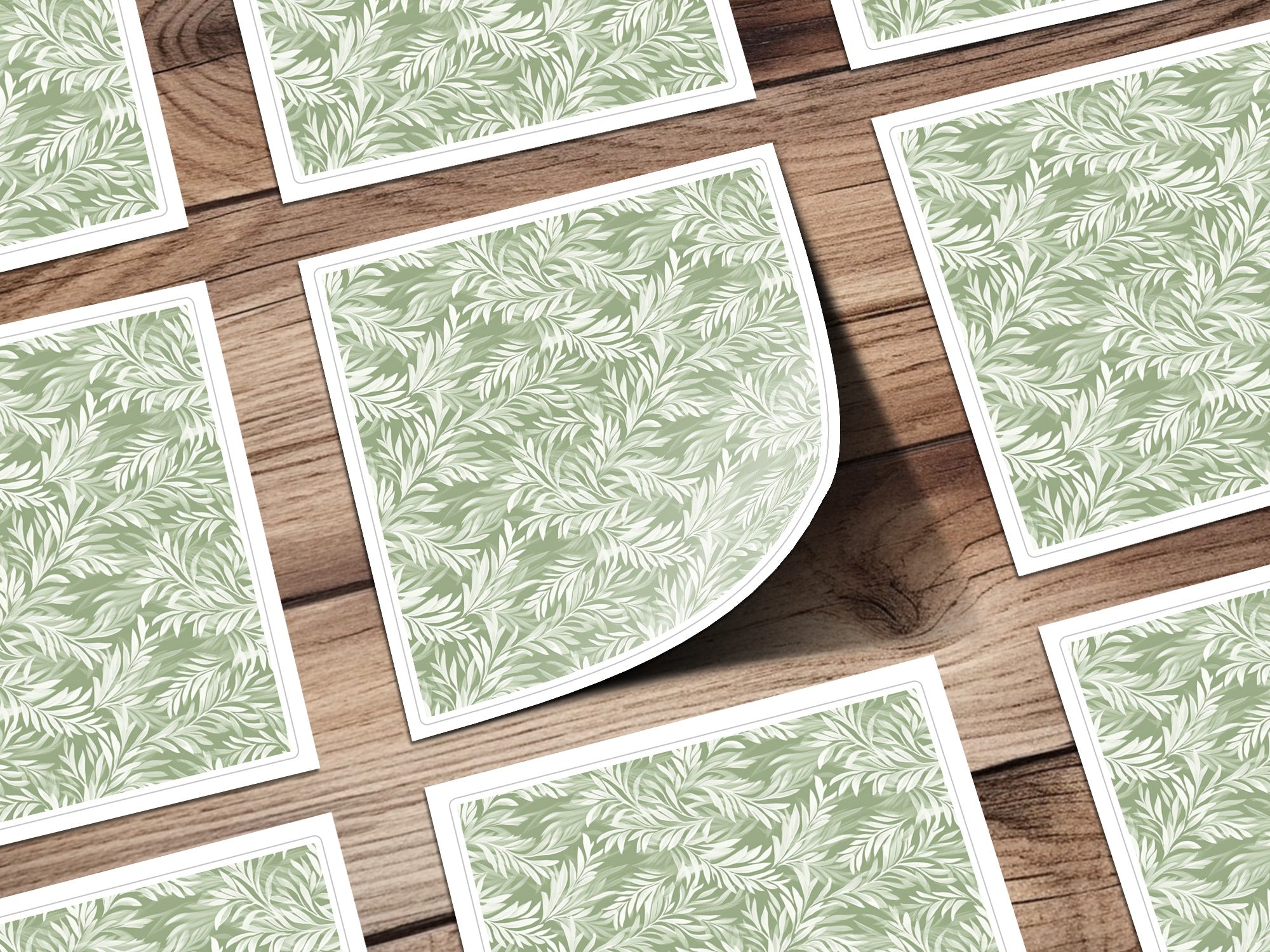 Green Leaf Patterned Decorative Square Tile Product