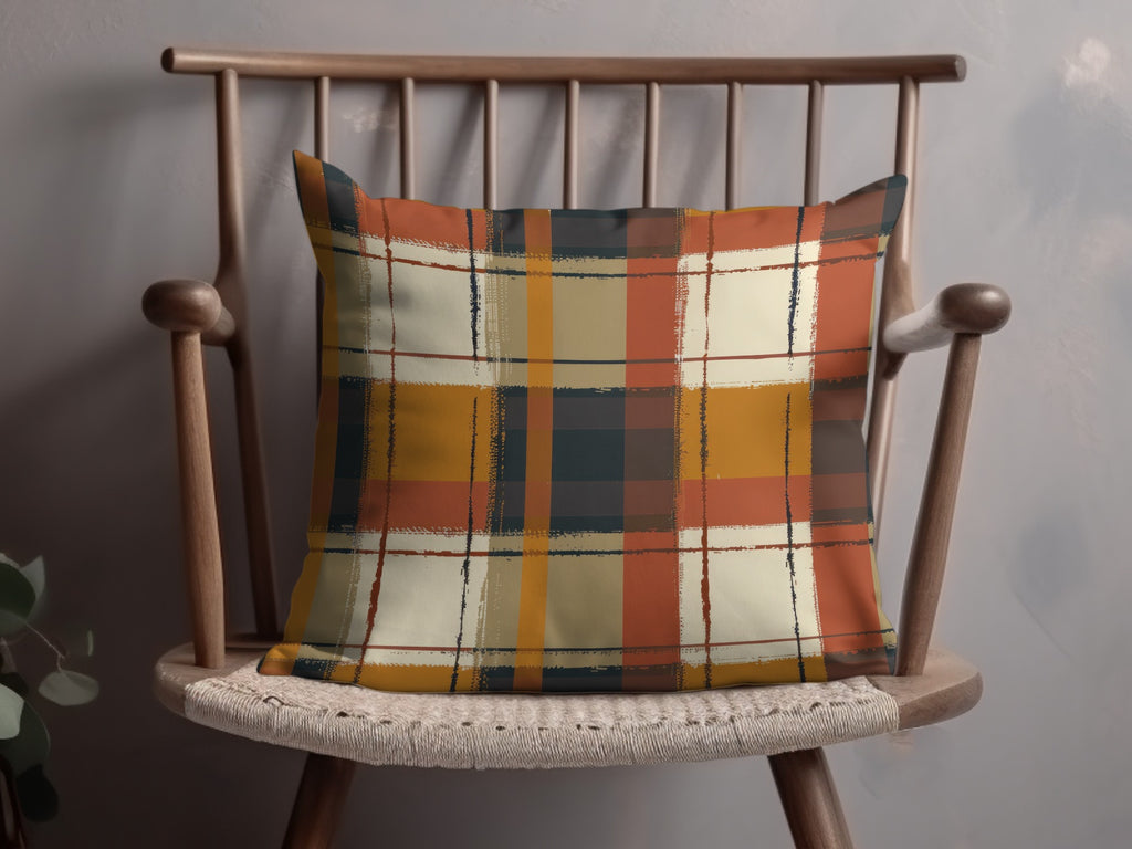 Bold Multicolor Plaid Pattern Cushion for Stylish Decor