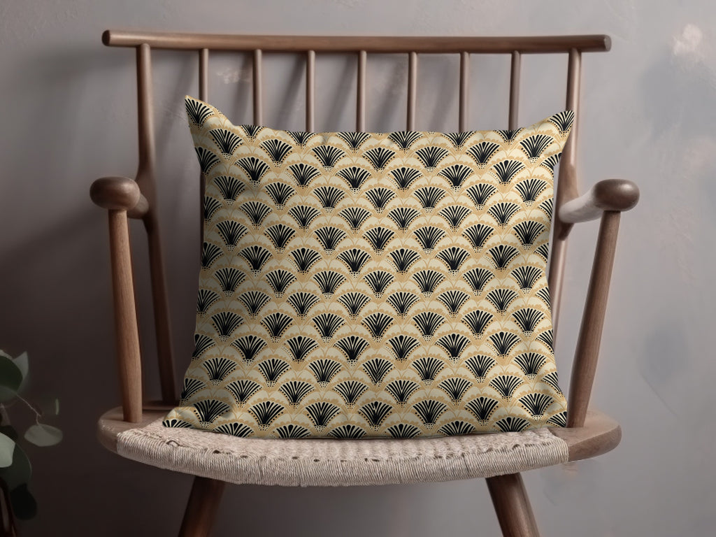 Art Deco Fan Pattern Cushion for Stylish Home Decor