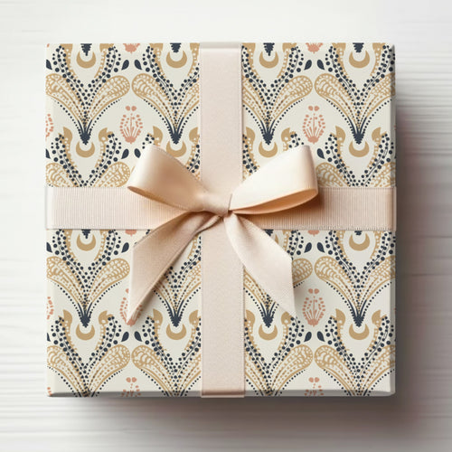 Elegant Patterned Gift Box with Bow for Special Occasions