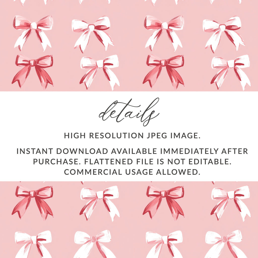 High Resolution Pink and White Bows Instant Download